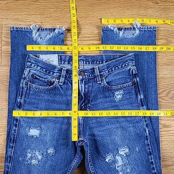 HOLLISTER VINTAGE CLASSIC STRAIGHT MEN'S DISTRESSED DENIM BLUE 30x28 FADE JEAN. - Picture 2 of 8